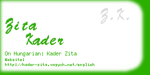 zita kader business card